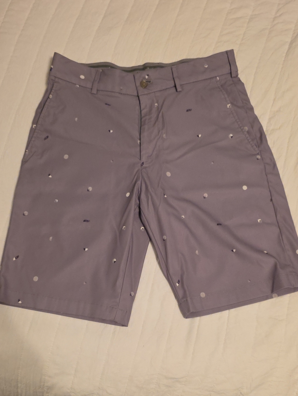 Walter Hagen Lavender Printed Flat Front Golf Shorts